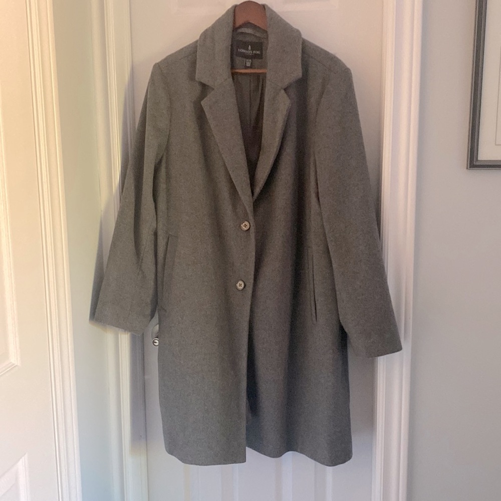 London Fog Classic Gray Trench Coat SZ: 1X